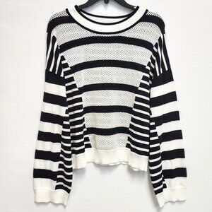 Marc Aurel Women's Black & White Striped Long Sleeved Sweater Size 36